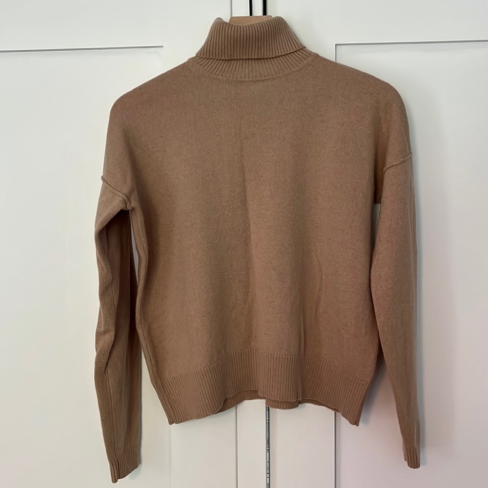 Cuyana Cashmere/Wool Turtleneck (Camel)(Medium)